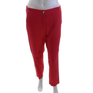 Jazmin Chebar Womens Red Cropped Ankle Pants Viscose Elastane Size 4
